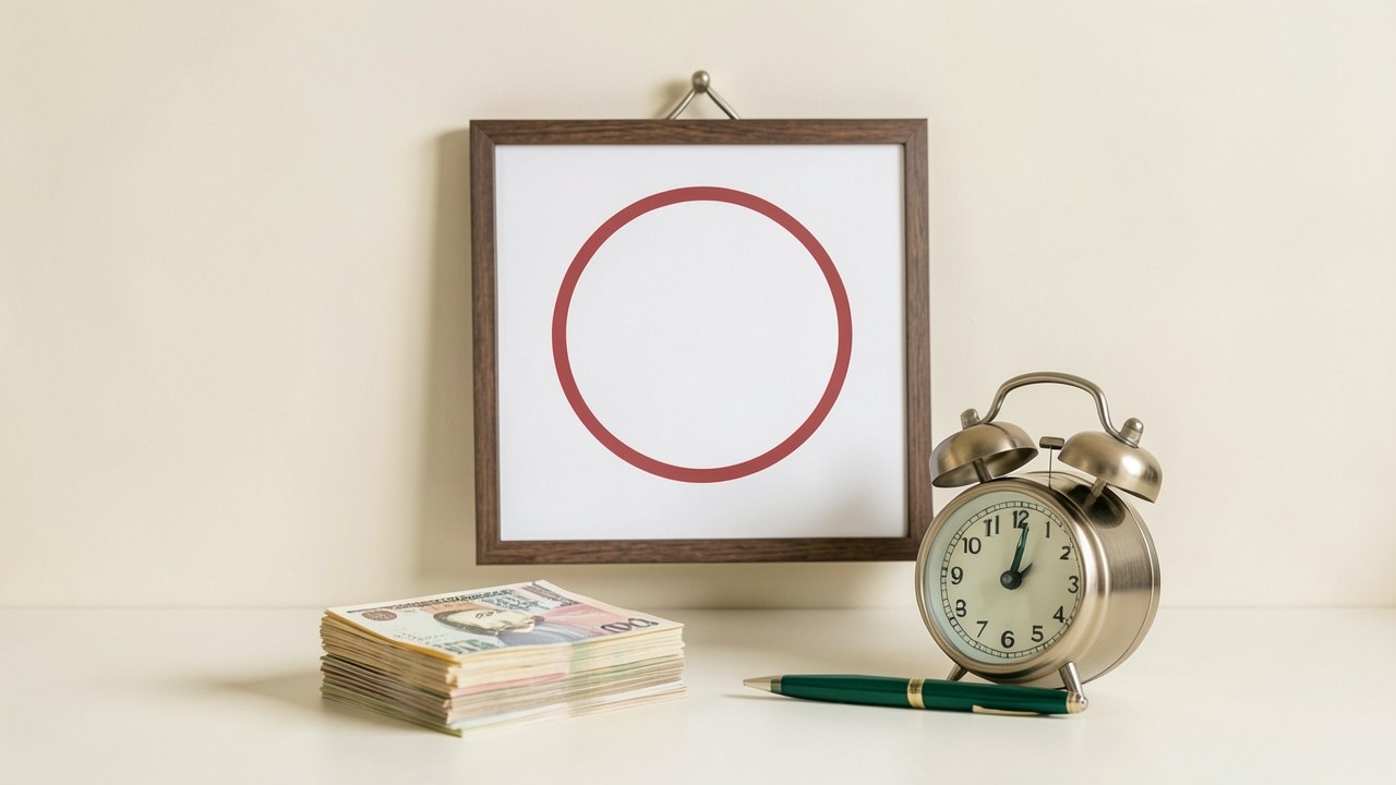 A close-up of a calendar with a red circle around a date, a small stack of cash, and a clock, symbolizing a payday loan with a short repayment term.